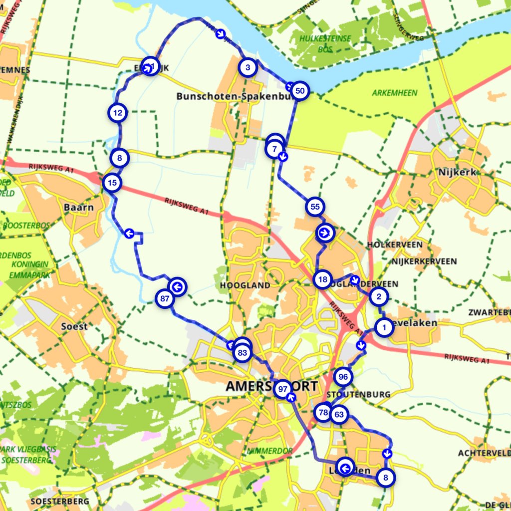 routekaartje web route 5 spakenburg
