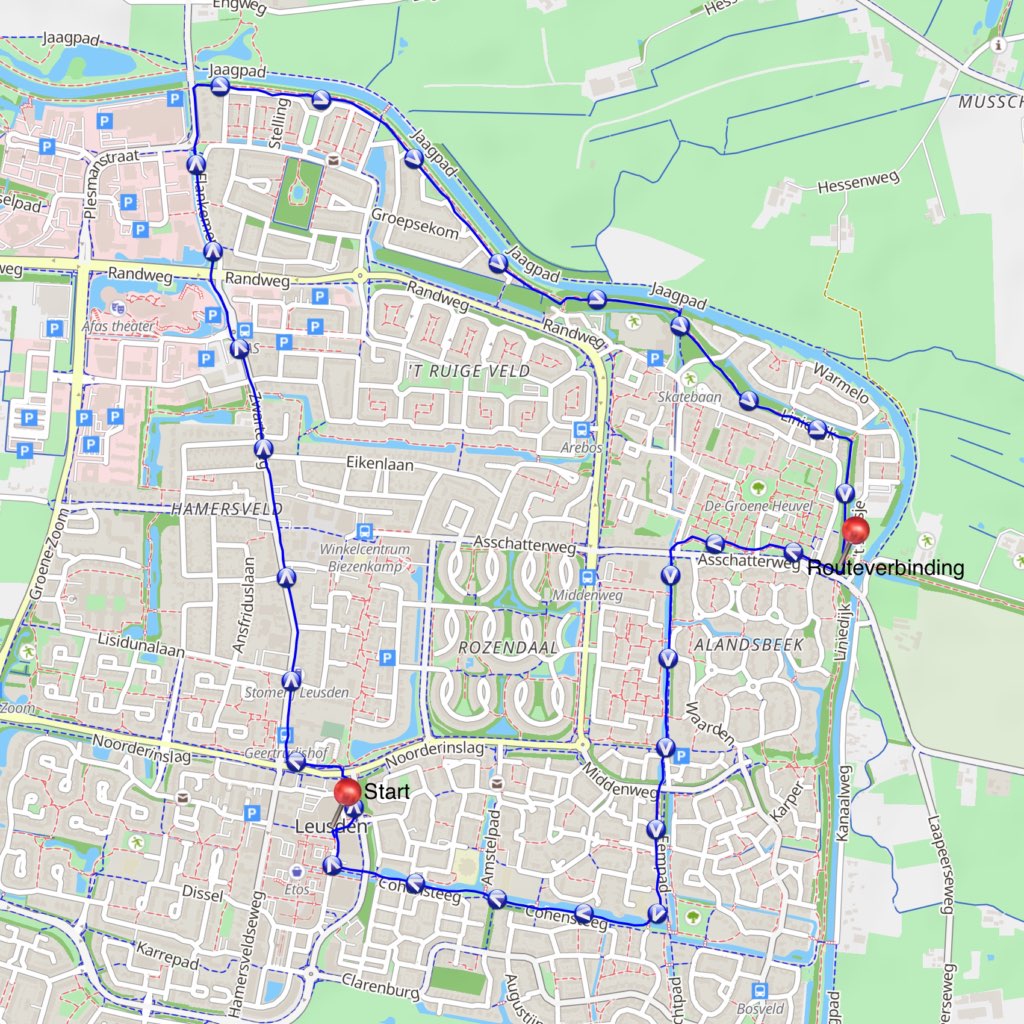 kaart hamersveldseweg en liniedijk