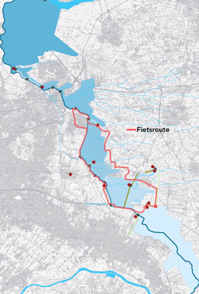Route rond inundatiegebied